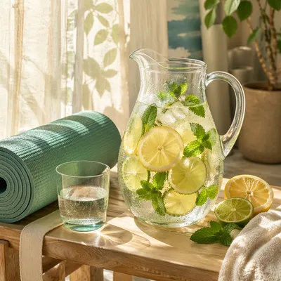 Citrus Infused Water Pitcher by Yoga Mat