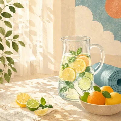 Refreshing Citrus Infused Water Wellness Still Life