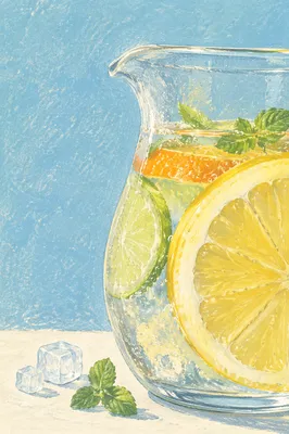 Citrus Infused Water Pitcher Wellness Still Life