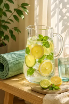 Citrus Infused Water Pitcher by Yoga Mat