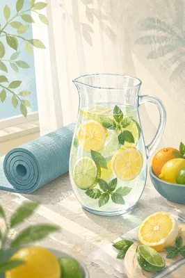 Refreshing Citrus Infused Water Wellness Still Life