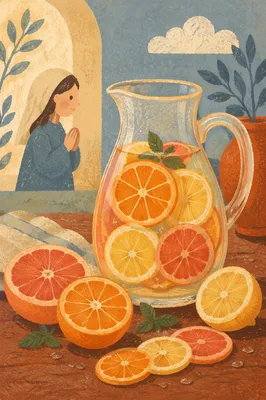 Refreshing Citrus Infused Water Pitcher Close-Up