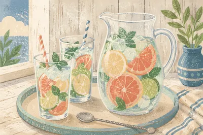 Refreshing Citrus Mint Infused Water Pitcher