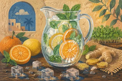 Citrus Mint Infused Water Pitcher