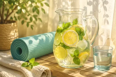 Citrus Infused Water Pitcher in Morning Light