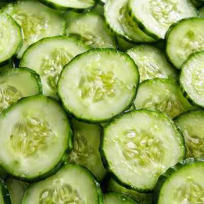 Fresh Cucumber Slices for Healthy Salad Prep