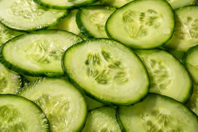 Fresh Cucumber Slices for Healthy Salad Prep