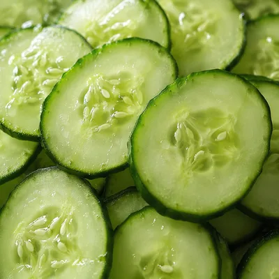 Fresh Cucumber Slices for Healthy Salad Prep