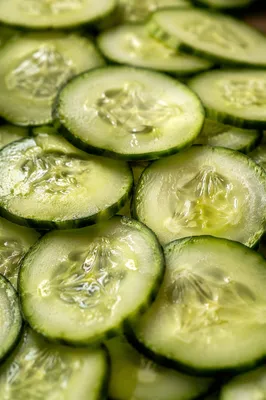 Fresh Cucumber Slices for Healthy Salad Prep