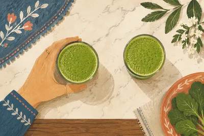Fresh Green Juice Morning Wellness Still Life