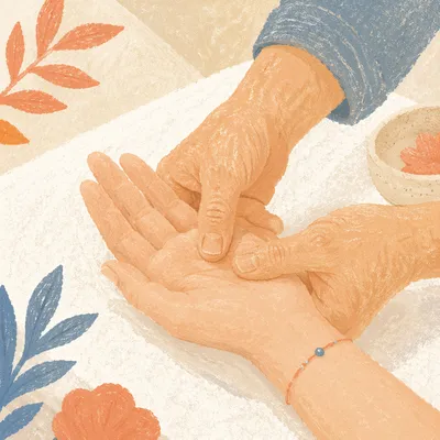 Calming Hand Massage Therapy Close Up