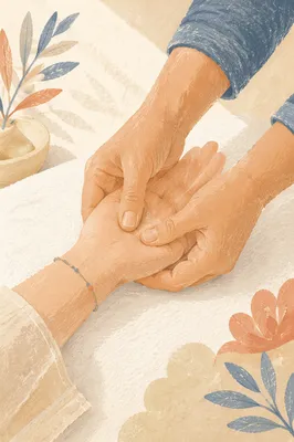 Calming Hand Massage Therapy Close Up