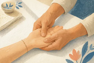 Calming Hand Massage Therapy Close Up