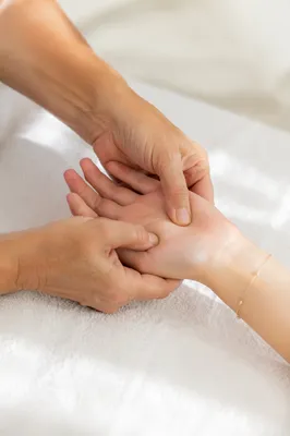 Calming Hand Massage Therapy Close Up