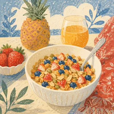 Fresh Fruit Granola Breakfast Bowl
