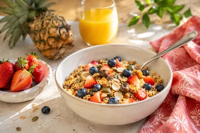 Healthy Fruit Granola Breakfast Bowl