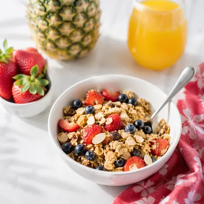 Fresh Fruit Granola Breakfast Bowl