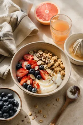 Healthy Yogurt Breakfast Bowl with Fruits