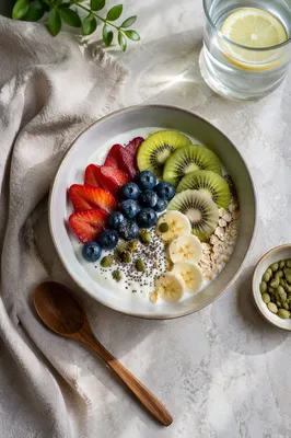 Fresh Fruit and Seed Breakfast Bowl