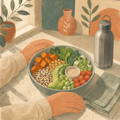 Healthy Buddha Bowl Wellness Lunch Scene