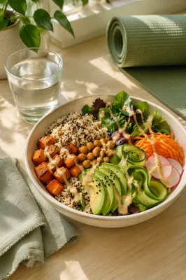Healthy Buddha Bowl After Morning Workout