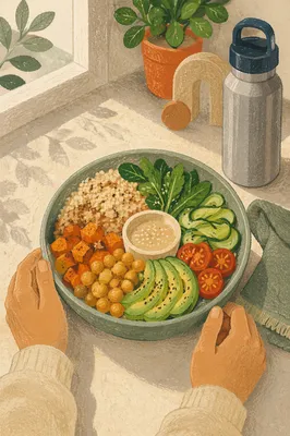 Healthy Buddha Bowl Wellness Lunch Scene