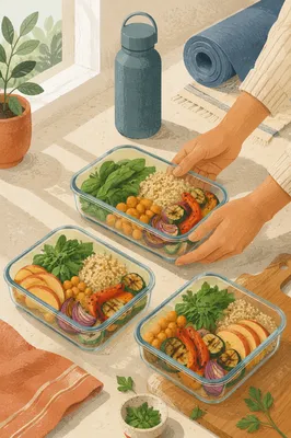 Healthy Meal Prep Containers in Bright Kitchen