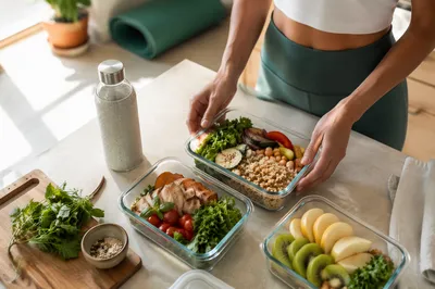 Healthy Meal Prep Containers in Bright Kitchen