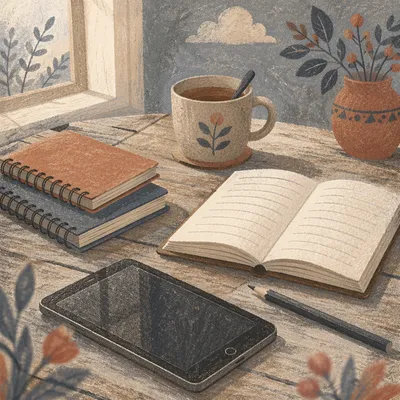 Quiet Morning Journal for Mental Health Reflection