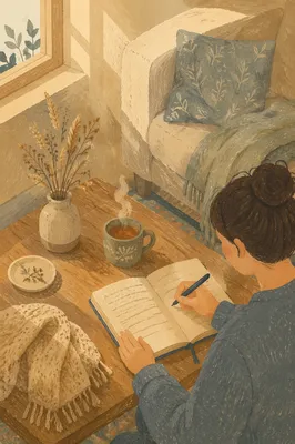 Quiet Journal Writing Morning Reflection Scene
