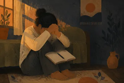 Quiet Journaling Moment for Mental Health Reflection