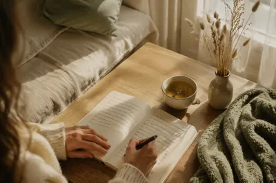 Quiet Morning Journal Reflection Scene