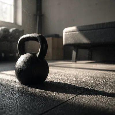Dramatic Kettlebell on Gym Floor