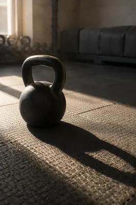 Dramatic Kettlebell on Gym Floor