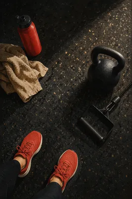 Dramatic Kettlebell Workout Floor Scene
