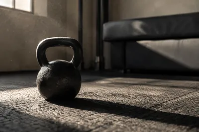 Dramatic Kettlebell on Quiet Gym Floor