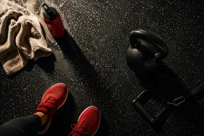 Dramatic Kettlebell Workout Floor Scene