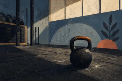 Dramatic Kettlebell in Quiet Training Studio