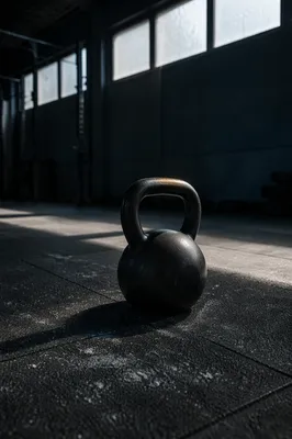 Dramatic Kettlebell on Quiet Gym Floor