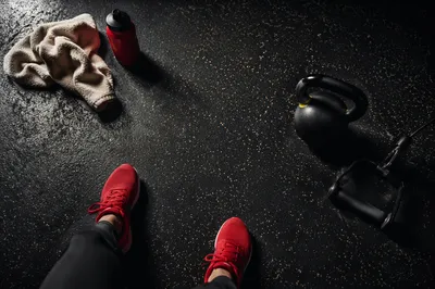 Dramatic Kettlebell Workout Floor Scene