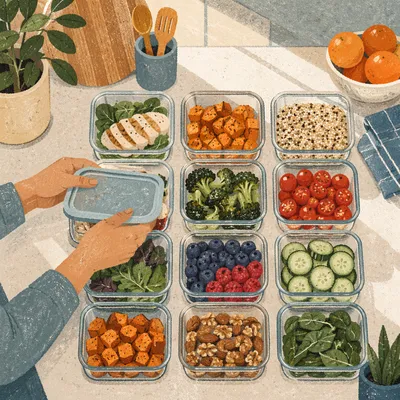Organized Healthy Meal Prep Containers