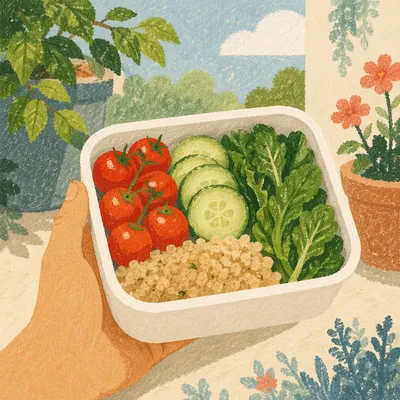 Organized Healthy Meal Prep Container Outdoors