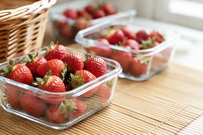 Organized Strawberry Meal Prep Containers