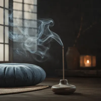 Incense and Cushion in Quiet Zen Room