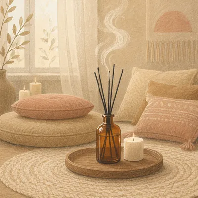 Peaceful Zen Meditation Corner with Incense