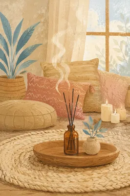 Peaceful Zen Meditation Corner with Incense