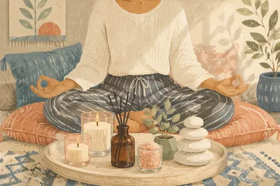 Peaceful Zen Meditation with Candles and Incense