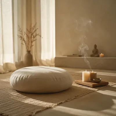 Serene Zen Meditation Corner with Candles