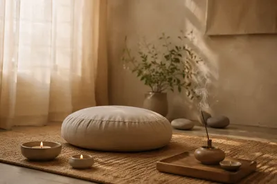 Serene Zen Meditation Room with Candles