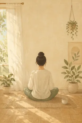 Peaceful Cross-Legged Meditation in Morning Light